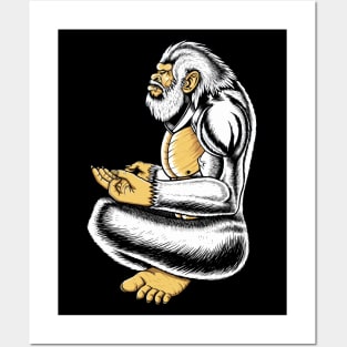 Yeti meditation peaceful mind Bigfoot,Sasquatch Posters and Art